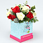 Red White Roses For Love Cute Teddy