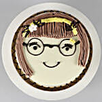 Cute Girl Chocolate Cake- Eggless 1 Kg