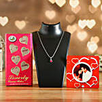 Red Swarovski Bow Pendant With Special Love Gift