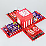 4 Layer Red And White Choco Delight Explosion Box