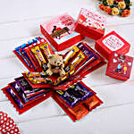 4 Layer Red And White Choco Love Explosion Box