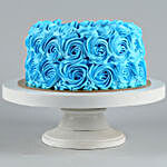 Blue Roses Photo Chocolate Cake Half Kg