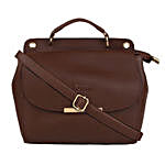 Vivinkaa Leatherette Flap Compartment Sling- Coffee