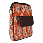 Ethnic Faux Leather Cotton Orange Beetel Flap Pocket Sling Bag