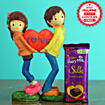 Love Couple Figurine With Free Dairy Milk Silk