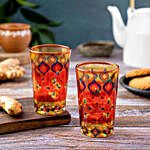 Kolorobia Dazzling Ikat Chai Glass- Set Of 2