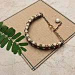 Paya Emerald Marsala Stone And Pearl Bracelet
