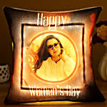 Happy Women's Day Personalised LED Cushion