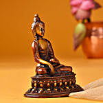 Orange Finish Sitting Buddha Idol