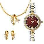 Personalised Watch & Golden Pendant Set