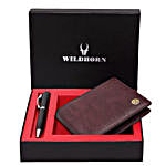 Wildhorn Top Grain Leather Wallet Set Maroon
