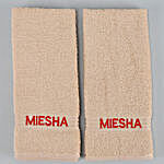 Personalised Camel Colour Cotton Hand Towel Pack Of 2