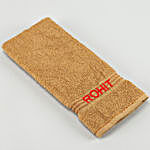 Personalised Red And Brown Colour Cotton Hand Towels