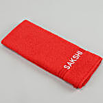 Personalised Red And Grey Cotton Hand Towels