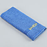 Personalised Blue And Maroon Cotton Hand Towels