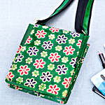 Floral Hand Painted Fine Leather Sling Bag
