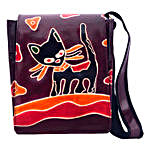 Hand Painted Cute Cat Sling Bag