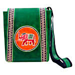 Hand Painted Leather Sling Bag Green