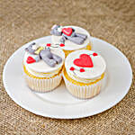 Cute Teddy Couple Cup Cake