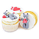 Cute Teddy Couple Cup Cake