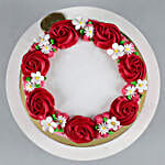 Lovely Red Roses Around Vanilla Cake Eggless 1 Kg