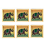 Hand Painted Elephant Wooden Coasters