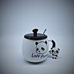 Cute Panda Coffee Mug With Ceramic Lid & Spoon