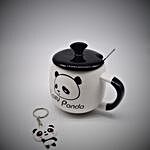 Cute Panda Coffee Mug With Ceramic Lid & Spoon