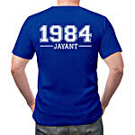 Personalised Blue Cotton Mens T Shirt S