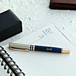 Personalised Blue & Grey Roller Ball Pen
