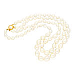 2 Lines Oval Pearl Necklace