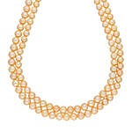 3 Lines Peach Pearls Necklace