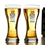 Personalised Dont Worry Beer Happy Glasses- Set Of 2