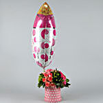 It's A Girl Foil Balloon & Mixed Flowers Lovely Arrangement