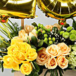 Love Balloon & Premium Mixed Flowers Arrangement