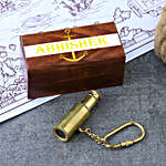 Telescope Keychain With Personalised Wooden Box