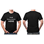 Personalised Black Cotton T Shirt- Small