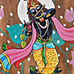 Lord Kanha Handpainted Wooden Wall Hanging