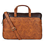 Vivinkaa Tan & Brown Laptop Bag For Men & Women