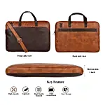 Vivinkaa Brown & Tan Laptop Bag For Men & Women