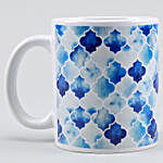 Enamel Print White Ceramic Mug With Coaster