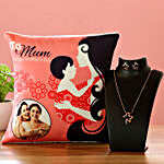 To Mum Personalised Cushion And Necklace Set