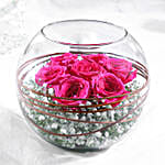 Lovely Pink Roses In Glass Vases