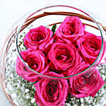Lovely Pink Roses In Glass Vases