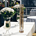 Glass Tube Metal Candle Holder With Glass Cover
