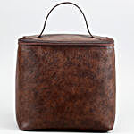 Personalised Brown Leather Lunch Bag