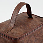 Personalised Brown Leather Lunch Bag