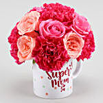 Alluring Flowers In Mug For Super Mom