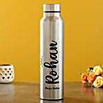 Personalised Stainless Steel Silver Bottle