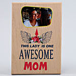 Personalised Awesome Mom Wooden Plaque